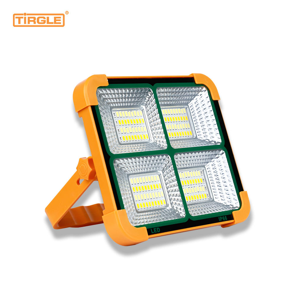 SL-D08 Portable LED solar light 18W 3600mAh 1800LM 168Led IP66 stepless brightness work site battery rechargeable led floor light power outage emergency work light auto repair