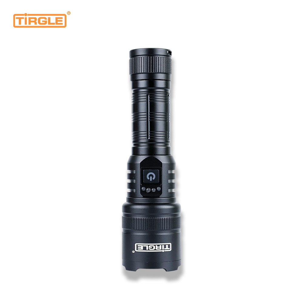 HL-5007 Push button power display full body aluminium alloy laser flashlight telescopic focus multifunctional professional waterproof flashlight