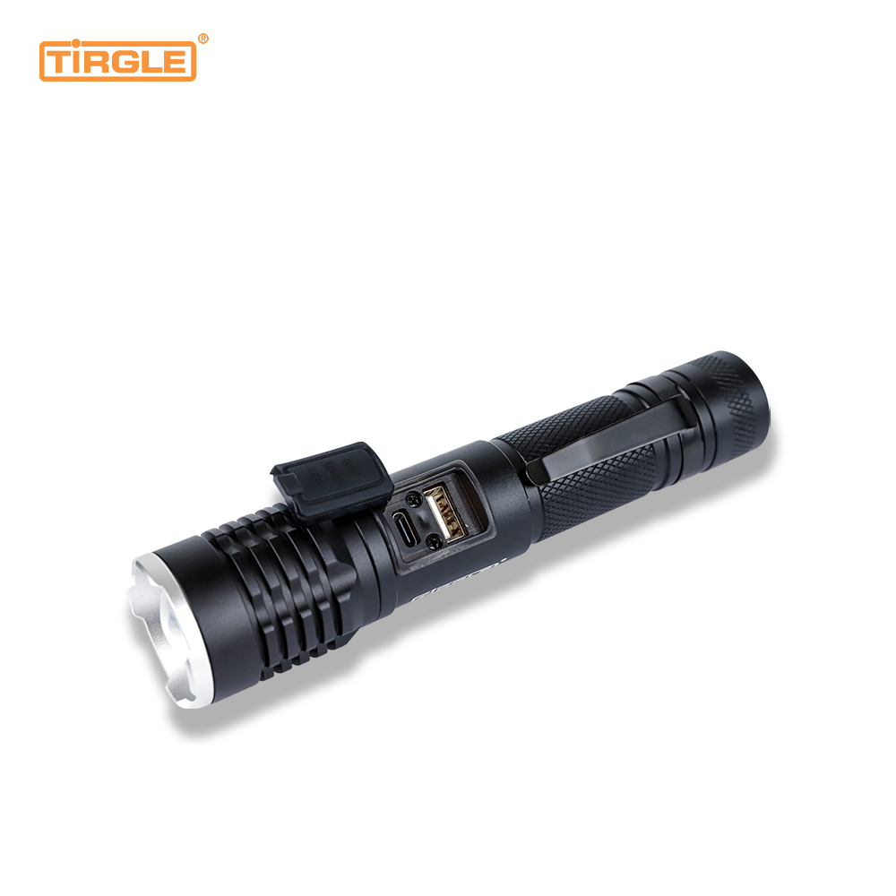 HL-5006  Aluminum alloy telescopic zoom white laser Multifunctional typeC charging port professional flashlight for outdoor operations waterproof telescopic focusing